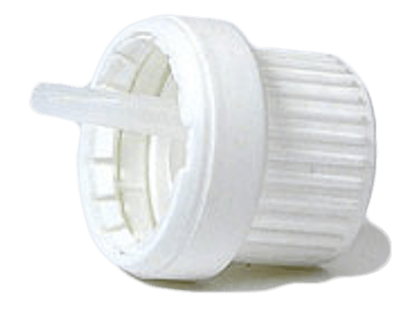 Cap, White Plastic Tamper Evident Dropper Medium (1.5mm)