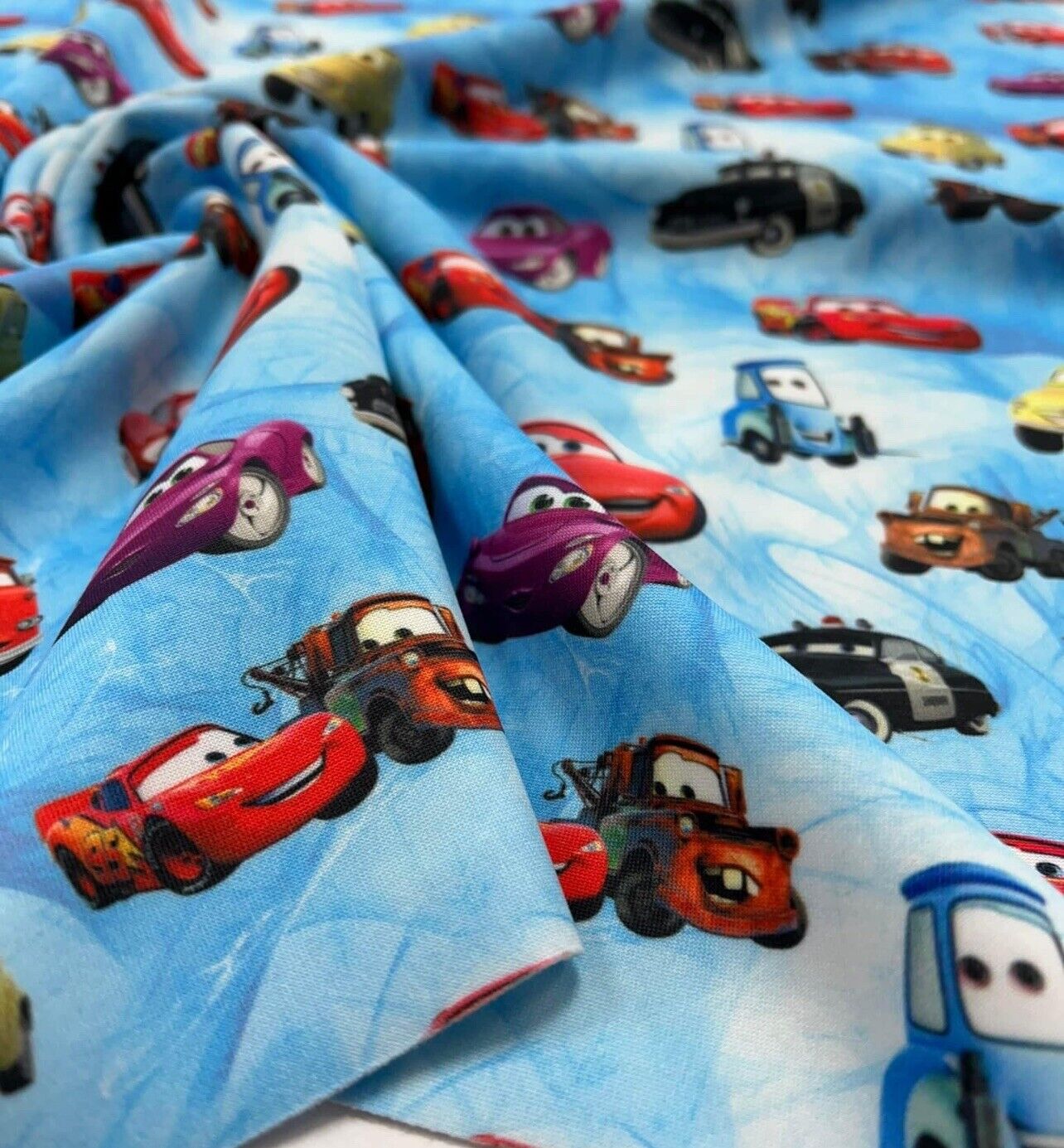 Car Printed Scuba Crepe Jersey Fabric 4 Way Stretch