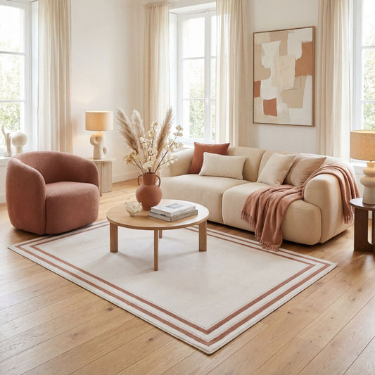 Carmel Cream-Terra Bordered Rug | 6060