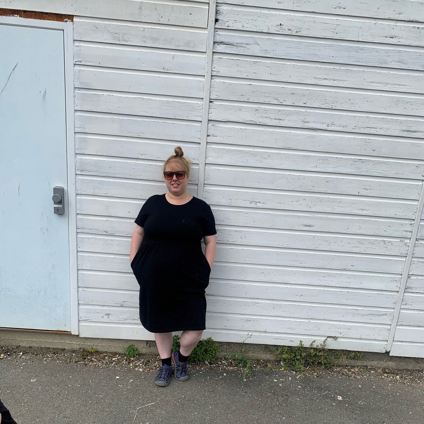 Casey Black Cotton Breastfeeding Skater Dress