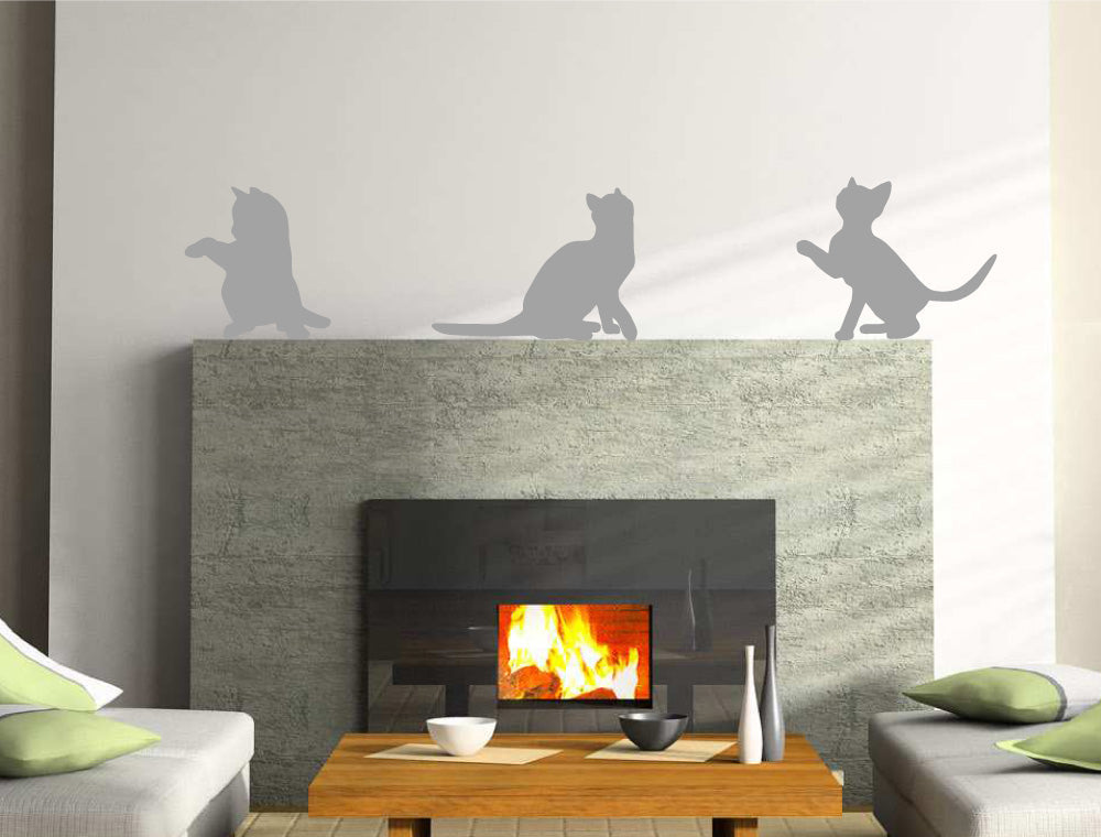 Cat Wall Stickers – Cute Cat Silhouette Vinyl Decor for Nursery