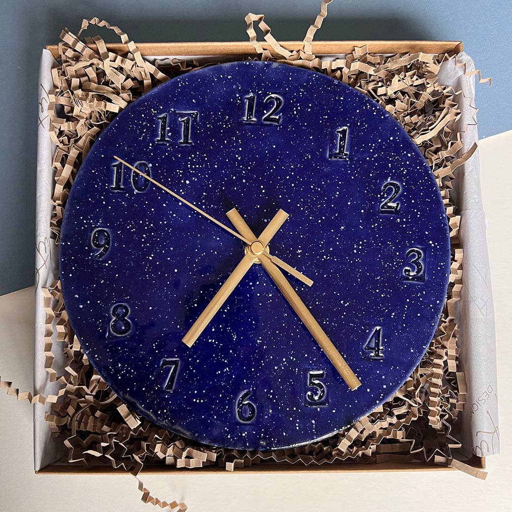 Dark Blue Wall Clock