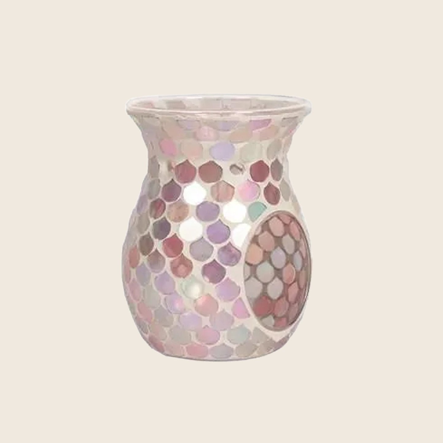 Ceramic Wax Burner - Mosaic Mirror Pink