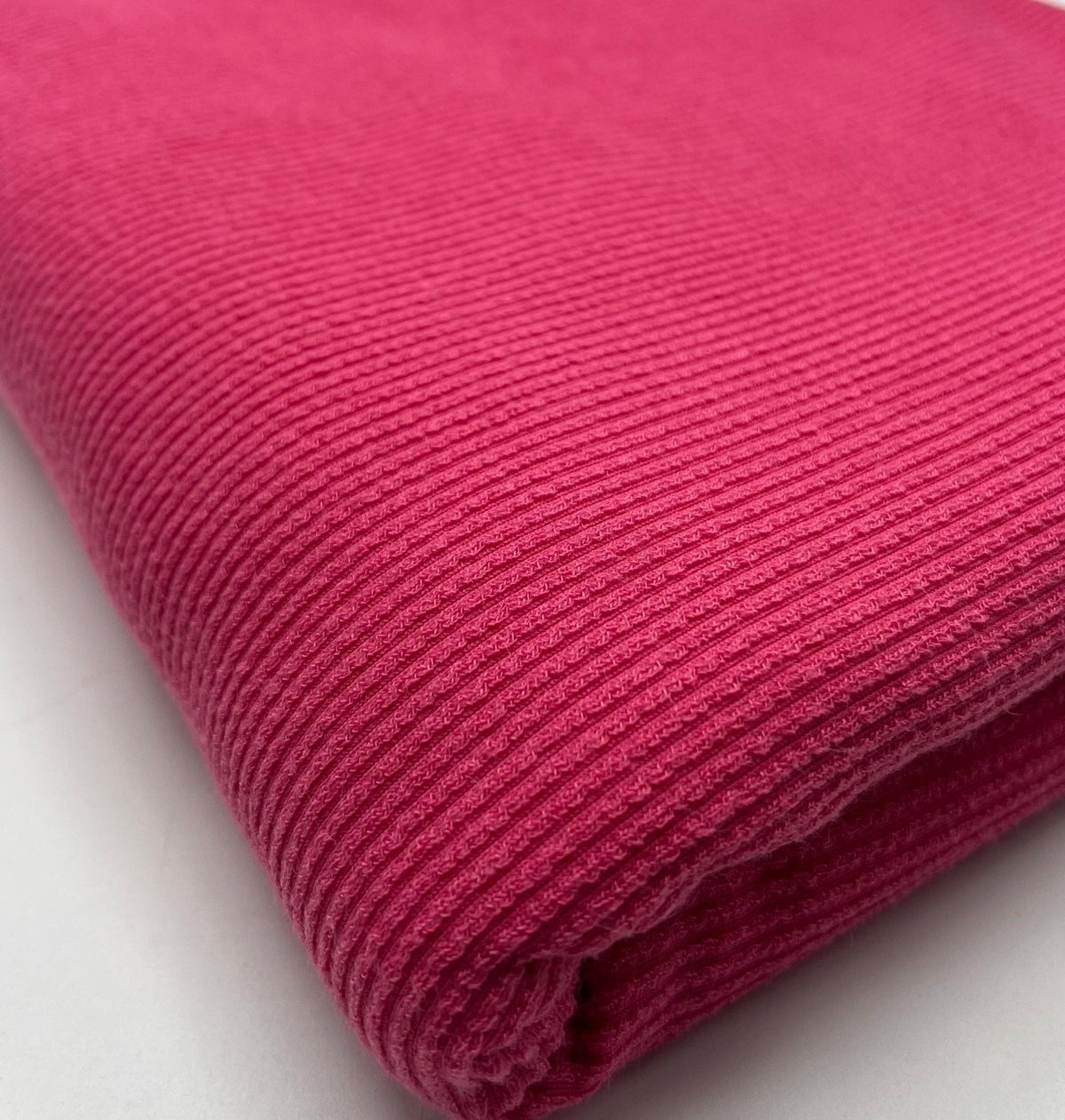 Cerise Hot Pink Crinkle Rib Stretch Fabric