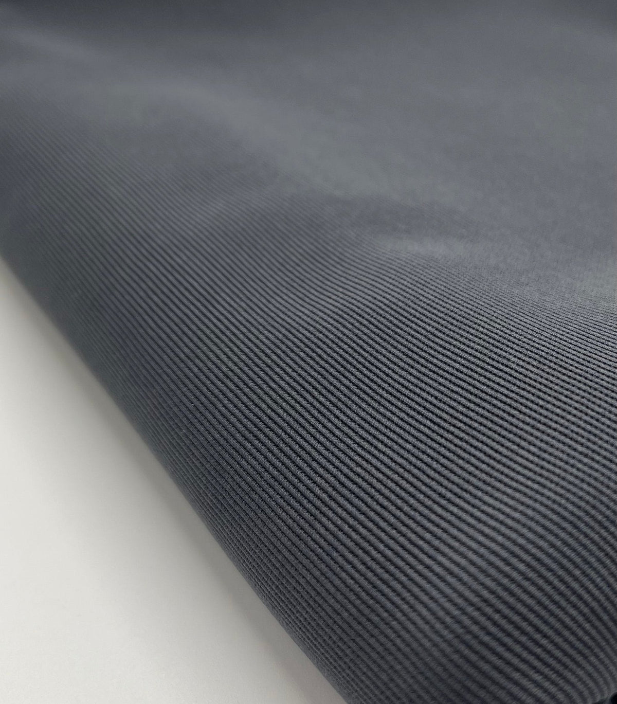Charcoal Grey Fine Rib Stretch Fabric