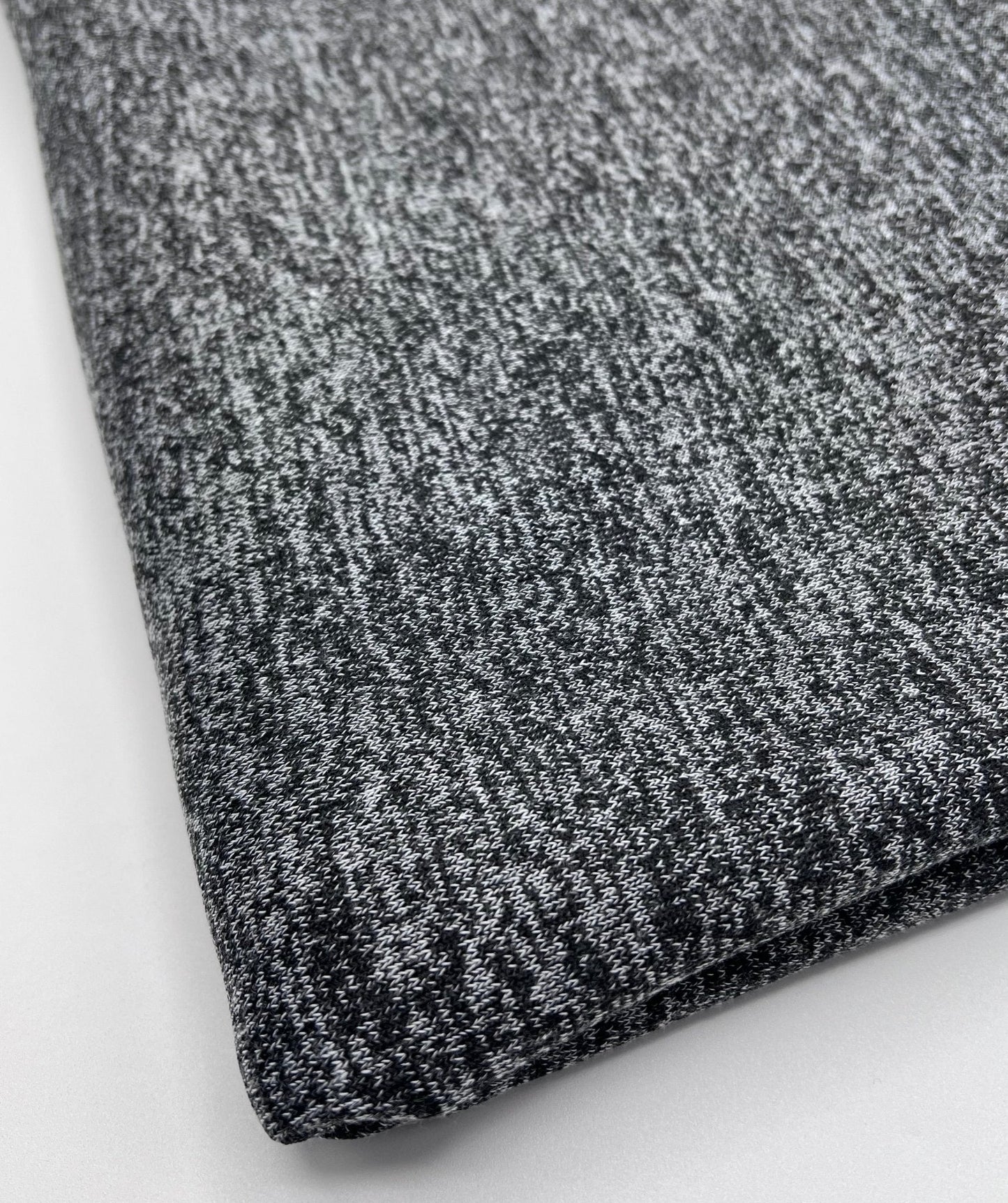 Charcoal Melange Knit Stretch Fabric