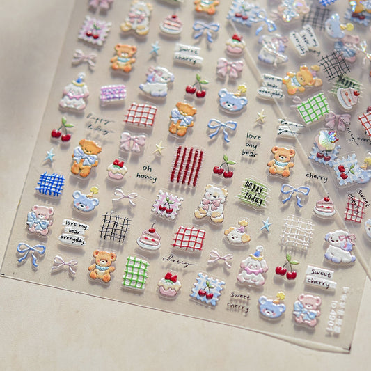 Hello Claws | Cherry Bear Nail Deco Sticker