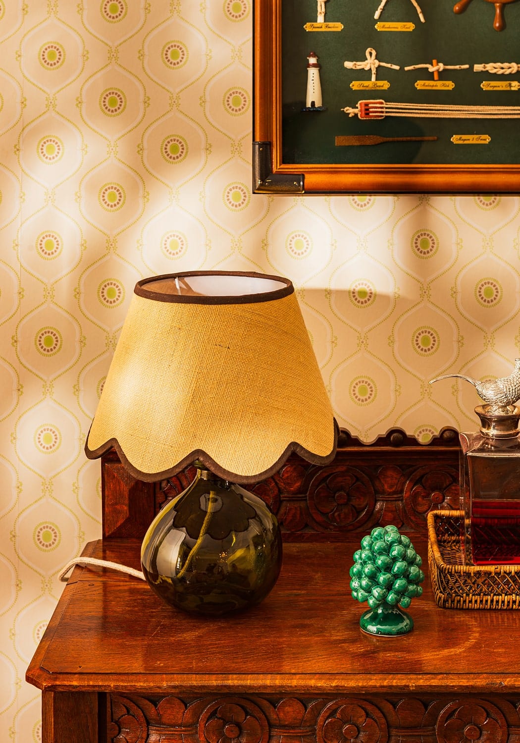 Chocolate Brown Jute Scallop Lampshade
