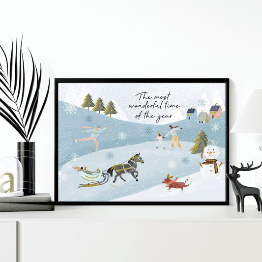 Scandi Christmas decor wall art print