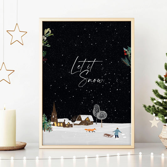 Christmas decor village | wall art print
