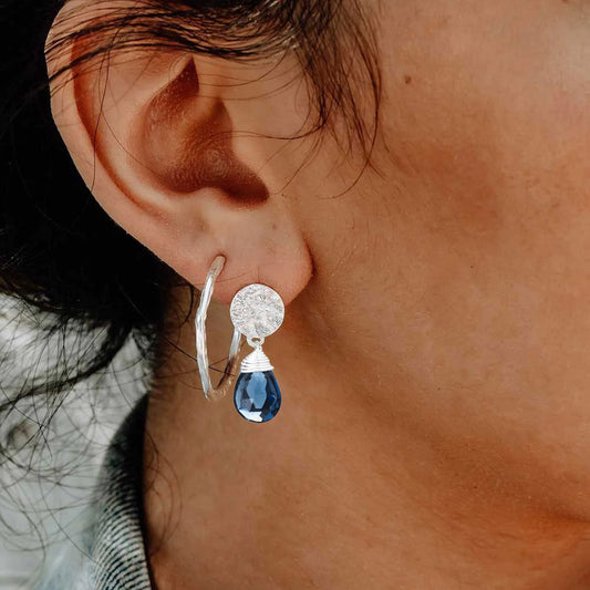 Classic Athena Kate Drop Earrings: Silver Iolite