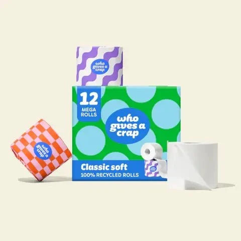 Recycled Toilet Roll Mega 12 Pack – 370 Sheets, Plastic Free