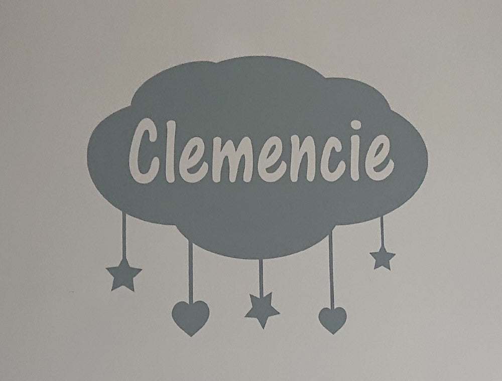 Cute Vinyl Name Sticker Cloud for Nursery