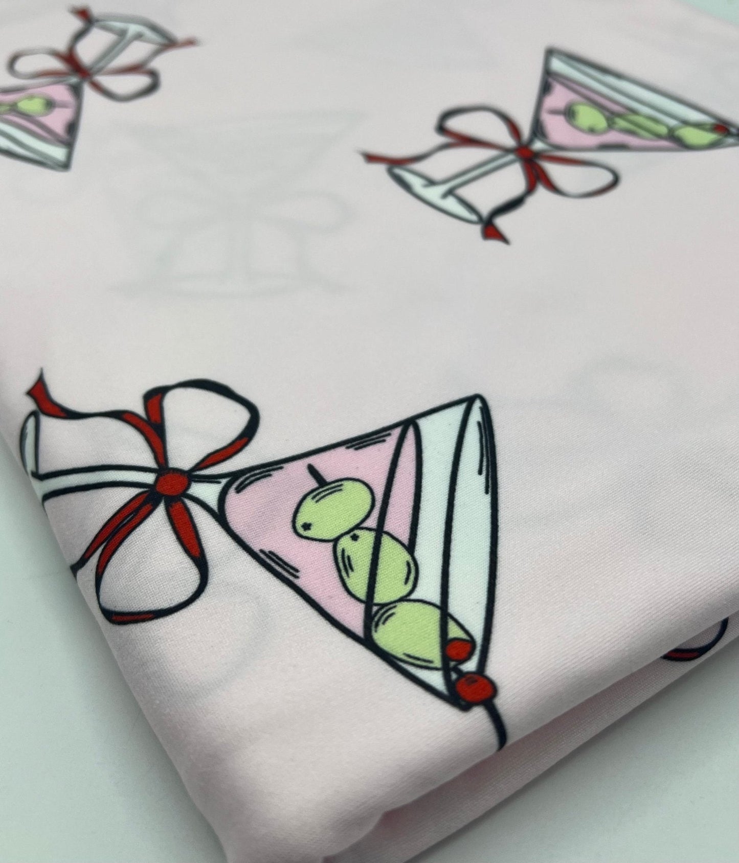 Cocktail Party Super Soft Print Spun Poly Stretch Fabric