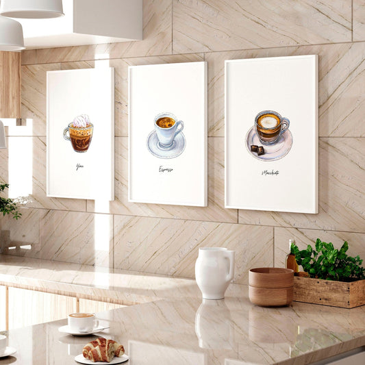 Coffee art prints | set of 3 wall art