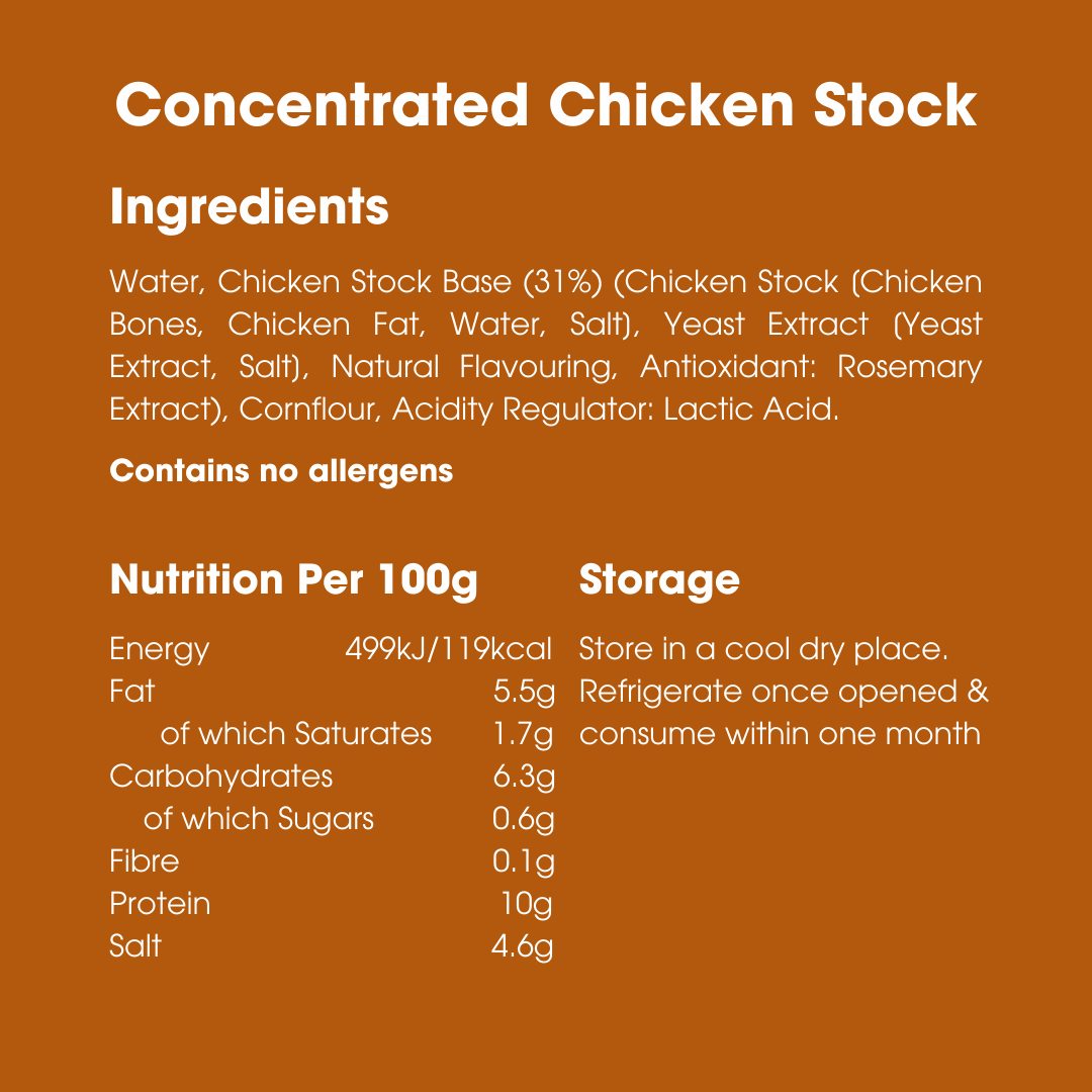 Concentrated Chicken Stock 200g – Low FODMAP, Gluten Free & Dairy Free