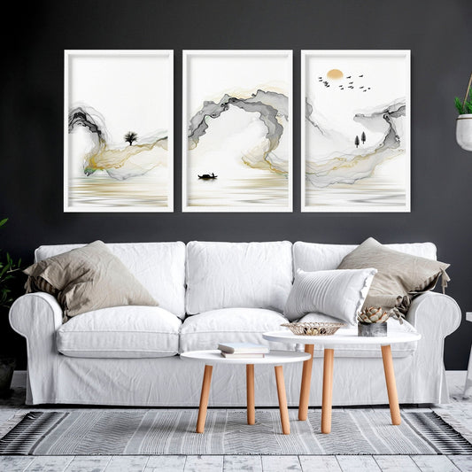Japanese art wall | set of 3 framed wall art