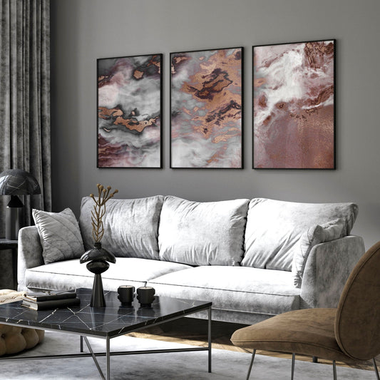 Contemporary Wall Art Decor | set of 3 framed wall art prints