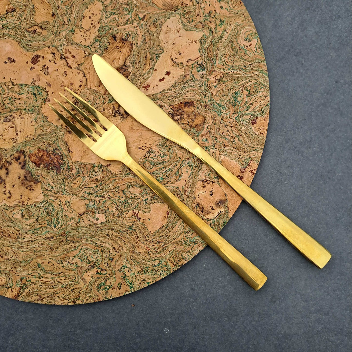 Cork Placemats | Twist Green | Round