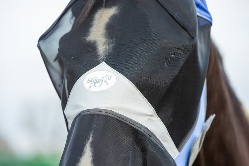 Horse Fly Mask With Nose - Cornflower