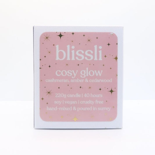 cosy glow – cashmeran, amber & cedarwood 220g soy candle