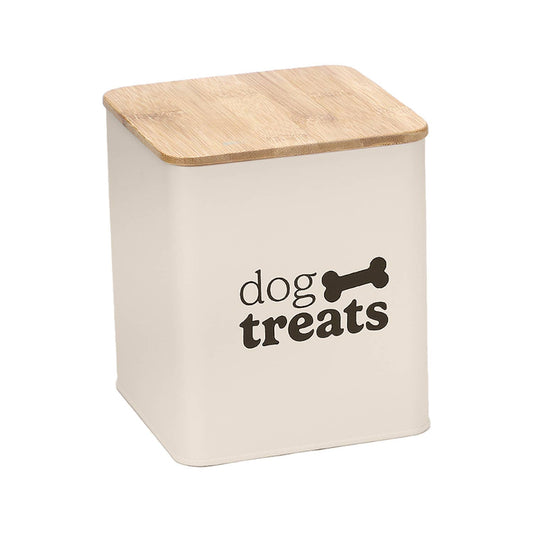 Cream Set of 2 Dog Food Tins with Scoop
