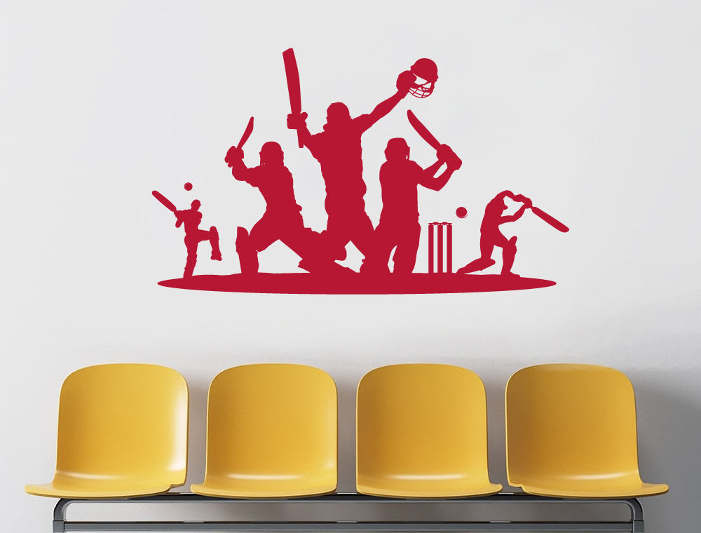 Cricket Wall Sticker – Cricket Player Silhouette Wall Art