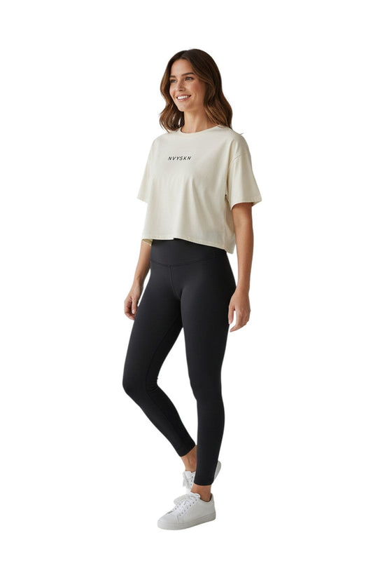 NVYSKN Womens Cotton Cropped T Shirt