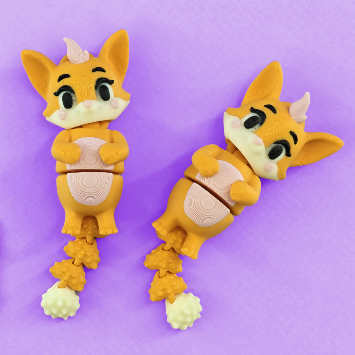 Cute Flexi Hanging Fox β Adorable 3D Printed Flexible Fox Ornament | Handmade Fox Gift for Animal Lovers