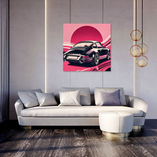 Modern Black Porsche Canvas