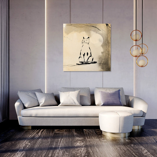 Meditating Cat Canvas
