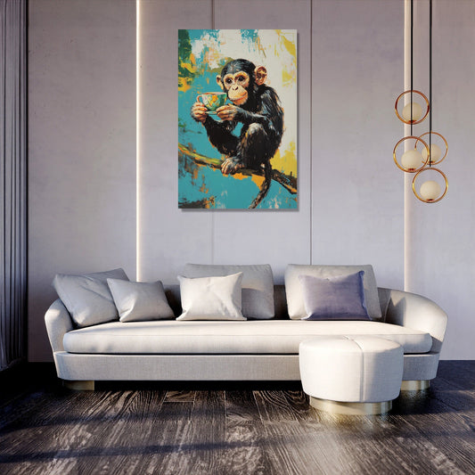 Morning Brew Monkey Canvas