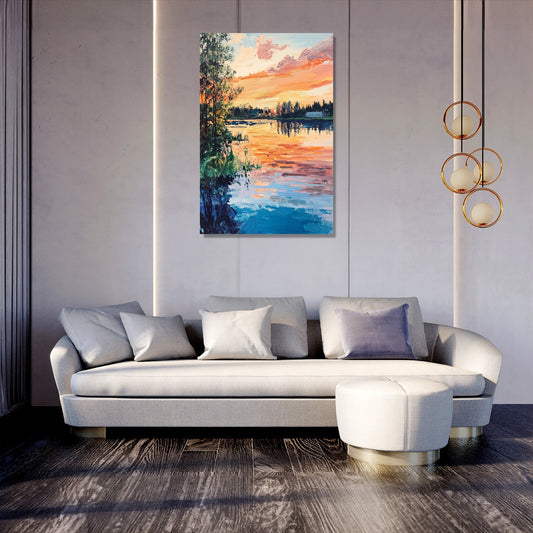 Ume River Sunset Canvas