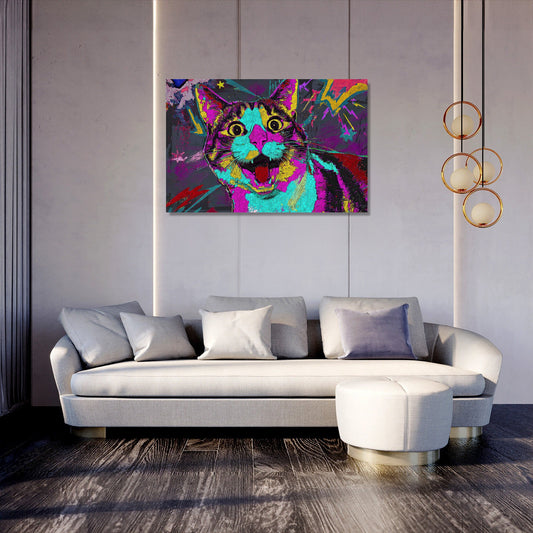 Surprised Cat Energy Canvas