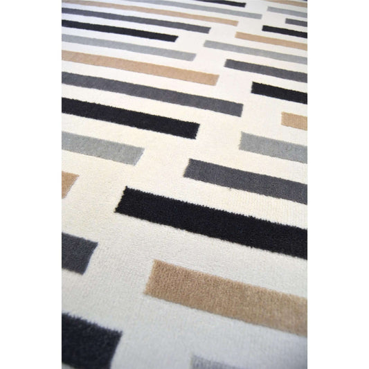 Abstract Multicolour Stripe Rug | R469A