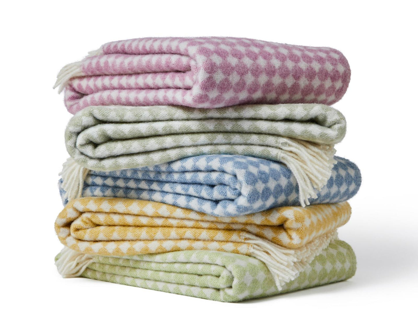 Jacquard Spot Pure New Wool Throw - Mulberry