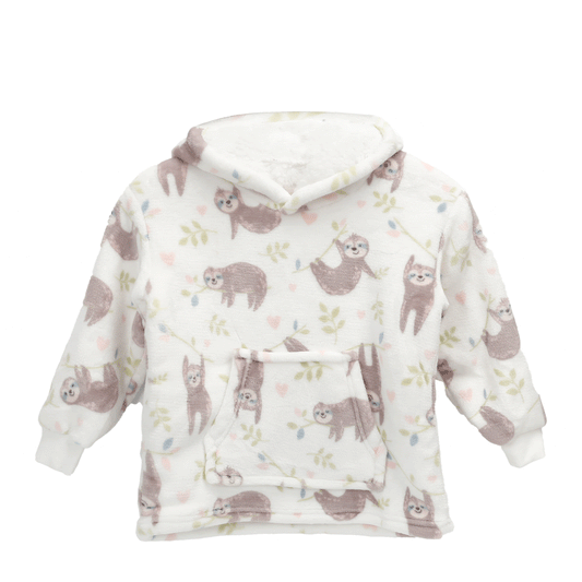 Kids Hoodie Safari & Sloth Blanket for Toddlers Ages 0-4 Unisex Warm Fluffy Wearable Sweatshirt with Pocket by Daisy Dreamer