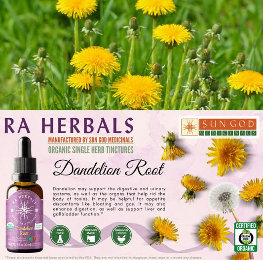 Dandelion Organic Tincture - IMPROVE DIGESTION & REMOVE IMPURITIES