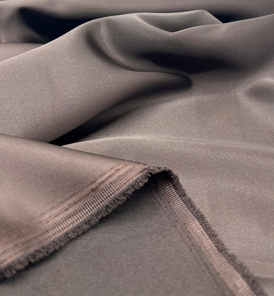 Dark Brown Recycled Satin 160GSM Dress Craft Non Stretch Fabric