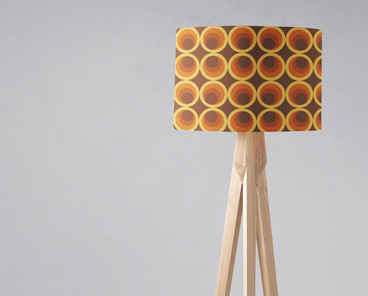 Dark Brown Drum Lampshade, 1970s Retro Design Shade for Table, Floor or Ceiling Pendant Light