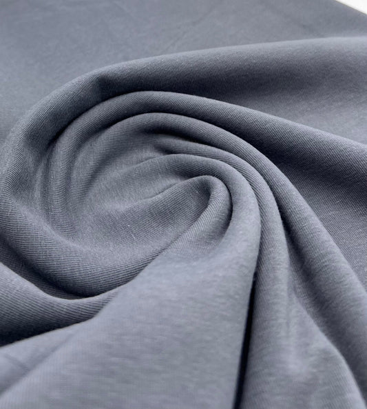 Dark Grey Cotton Stretch Jersey 240 GSM 92/8 Lycra 4 Way Stretch
