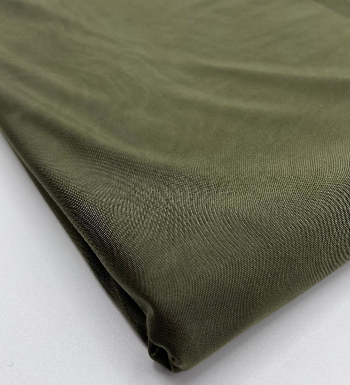 Dark Khaki Shiny Soft Touch Slinky 4 Way Stretch Fabric