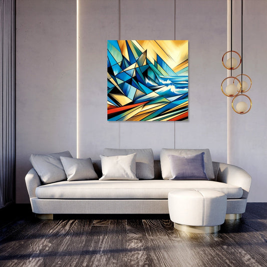 Cubist Waves Canvas
