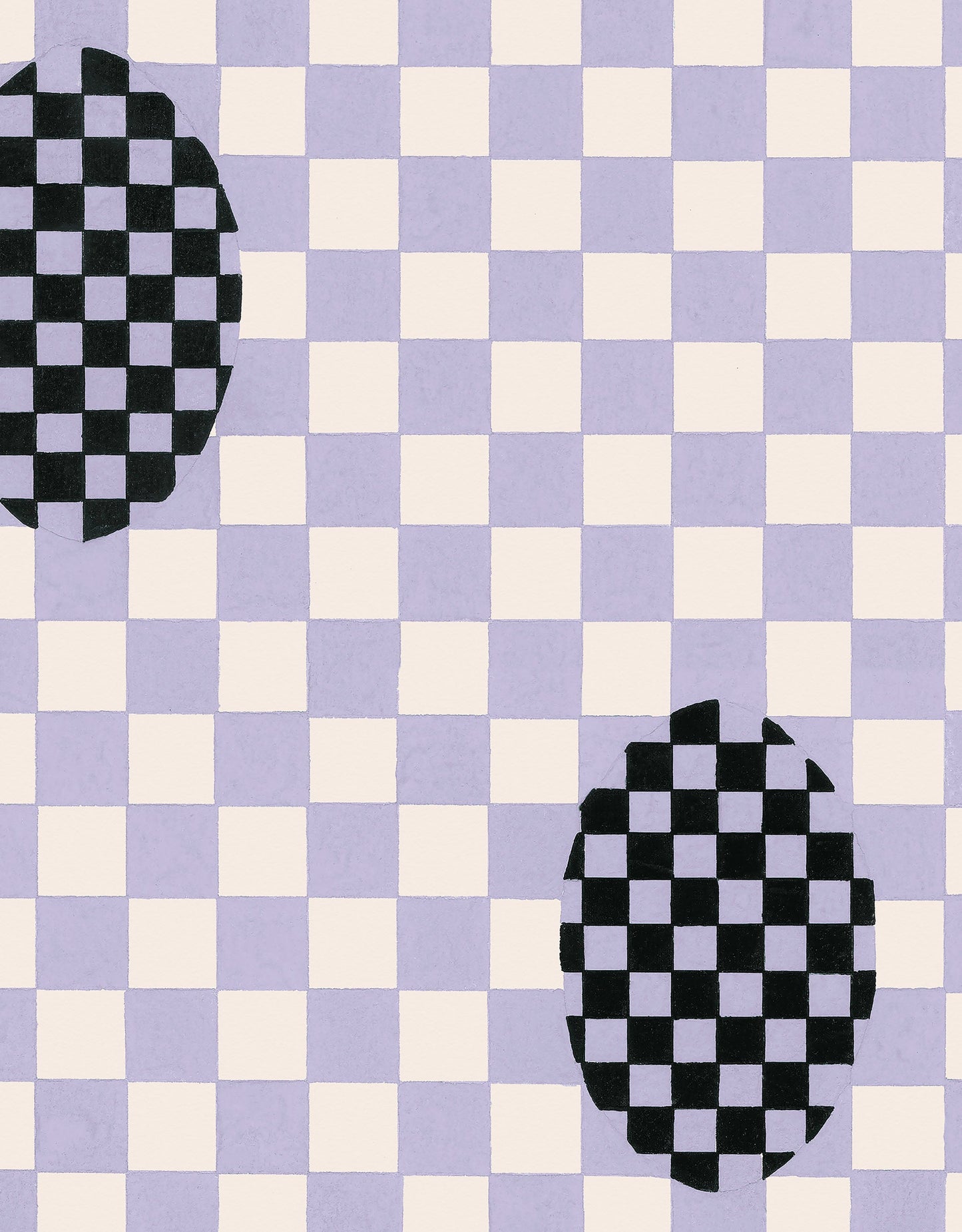 Deco Checkers - in Violet Veil - Wallpaper - Micaela Sharp Collaboration