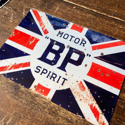 Vintage Motor BP Spirit Metal Advertising Sign