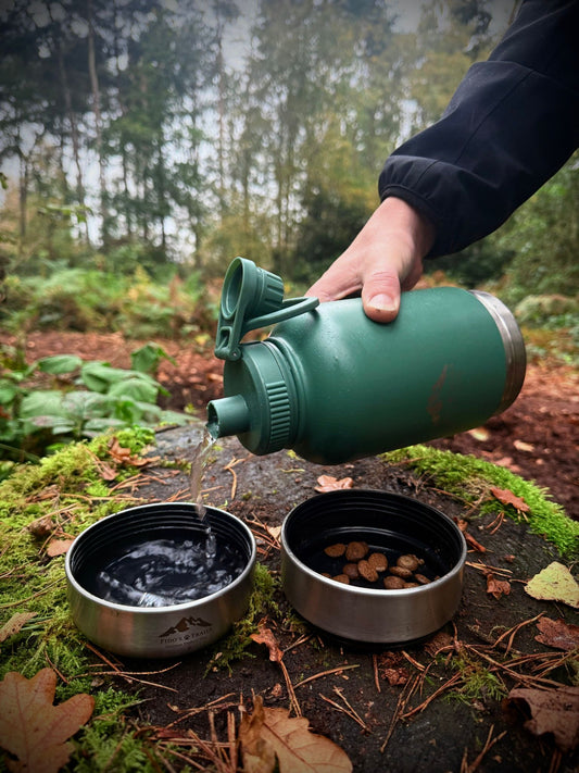 3-in-1 Dog Water Bottle – Forest Green | Portable Travel Bottle