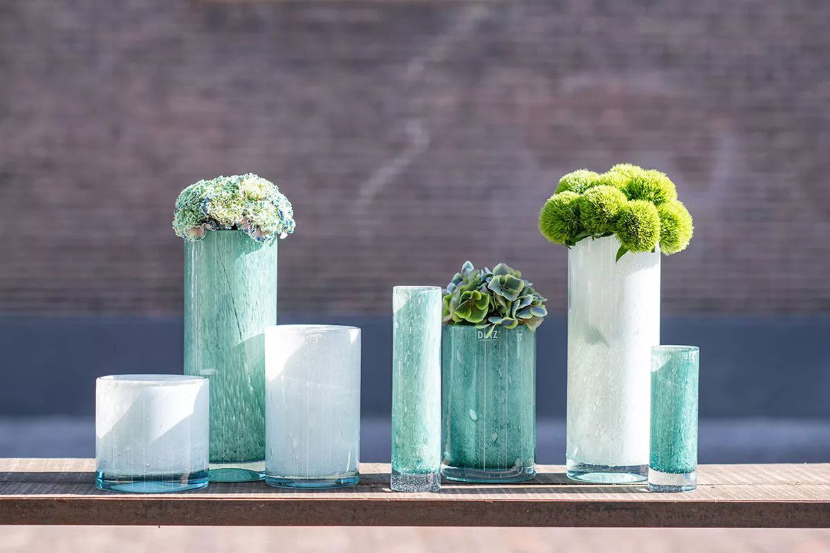 CYLINDER Vase - GREEN WHITE Colour by DutZ