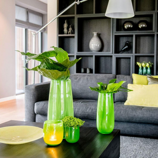 Glass Vase ROBERT - H50 D14 cm - JUNGLE GREEN Colour by DutZ