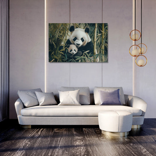 Panda Family Harmony Canvas