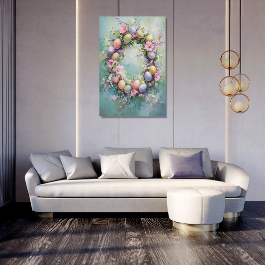 Easter Wreath Elegance Canvas